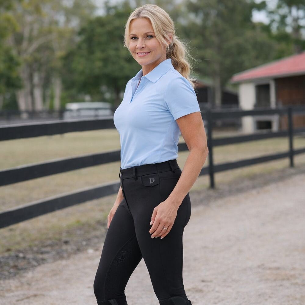 Dublin Black Riding Breeches Equestrian Pants Knee Patch Stretch 34